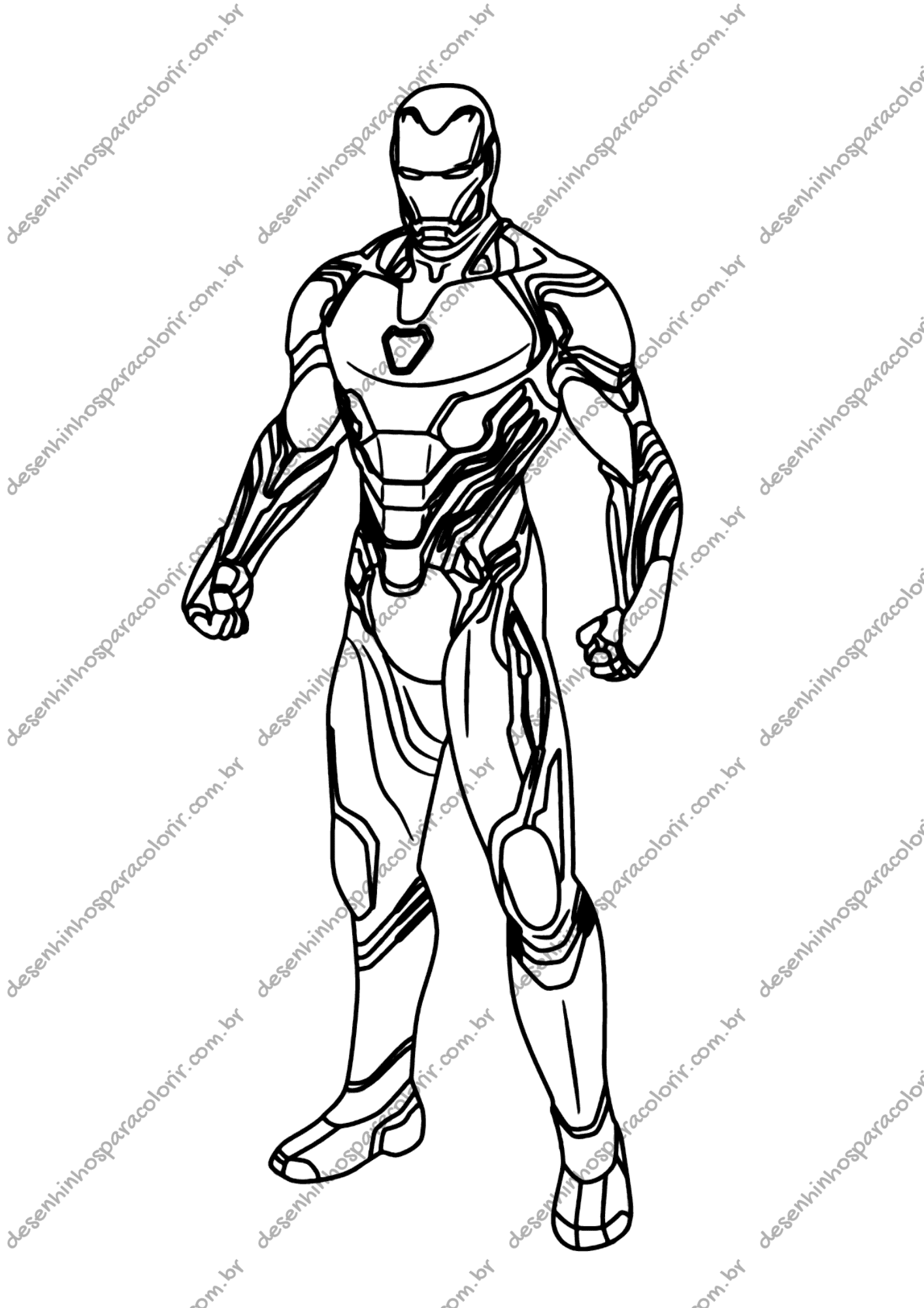 vingadores para colorir homem de ferro