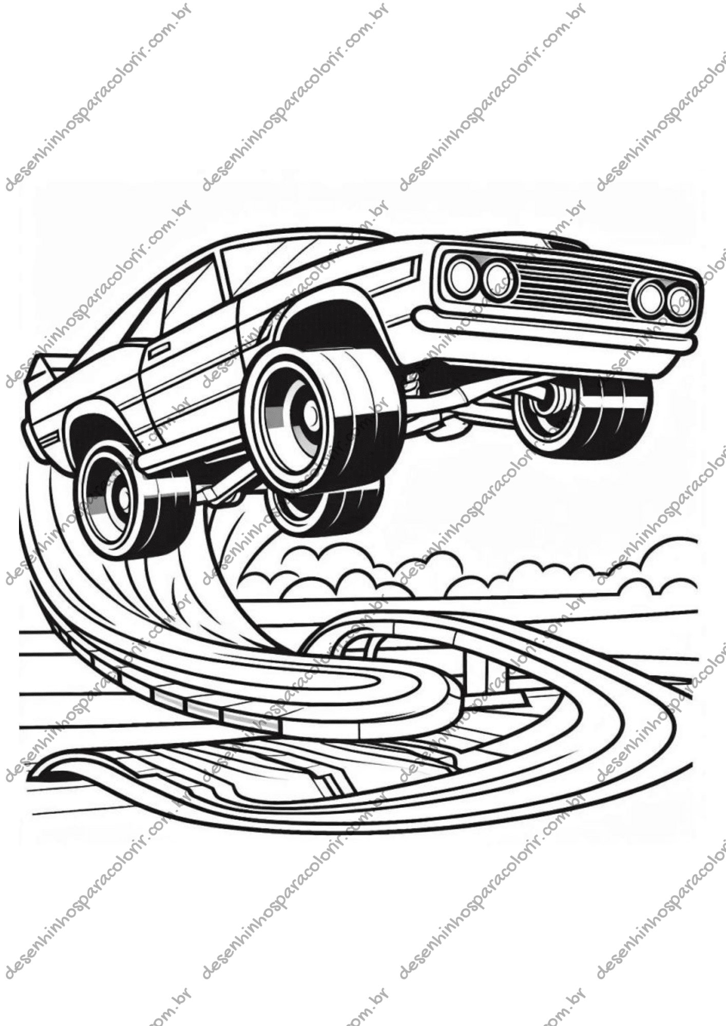 Hot Wheels para imprimir e colorir