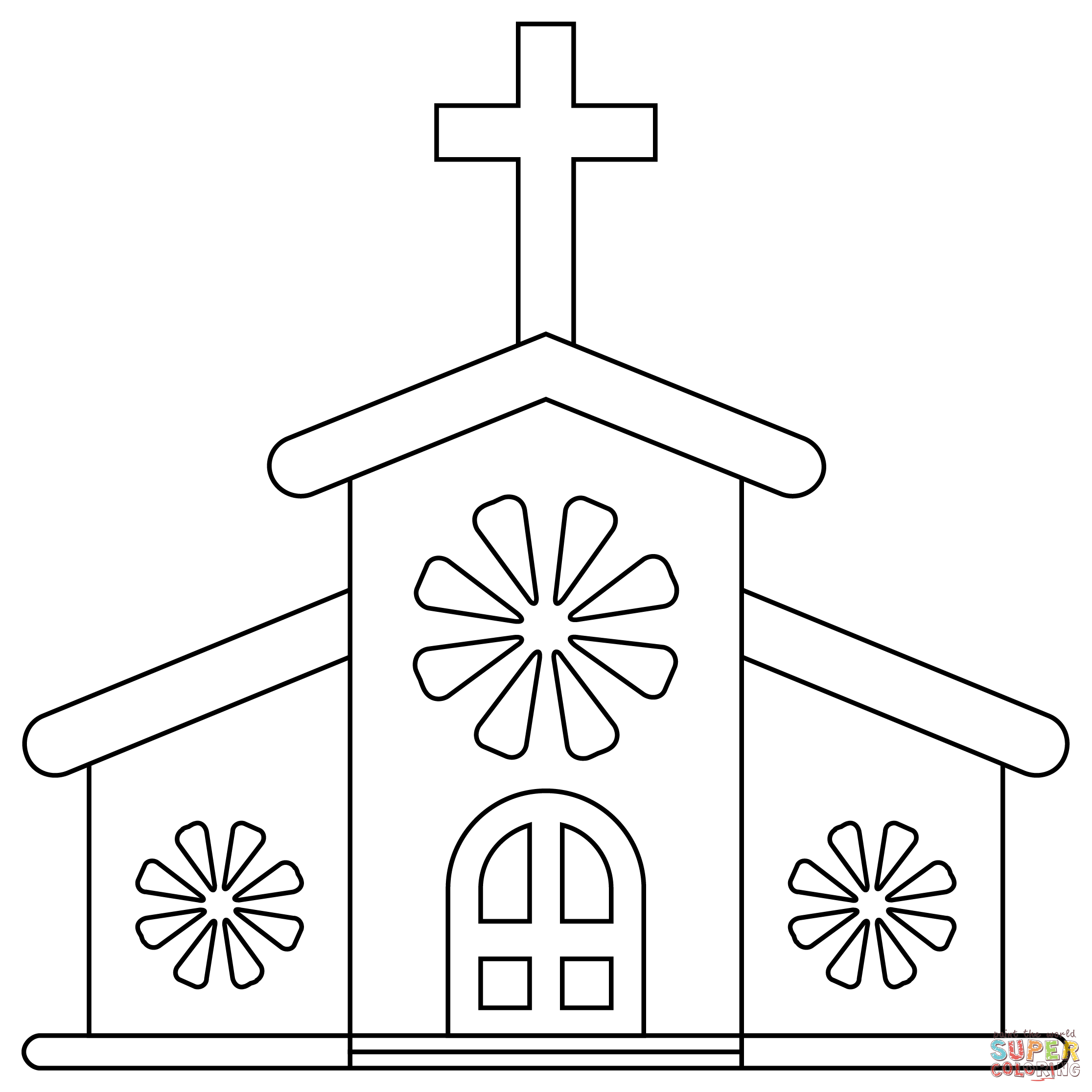 desenho de igreja evangélica para colorir
