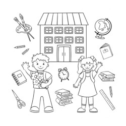 escola para colorir e imprimir