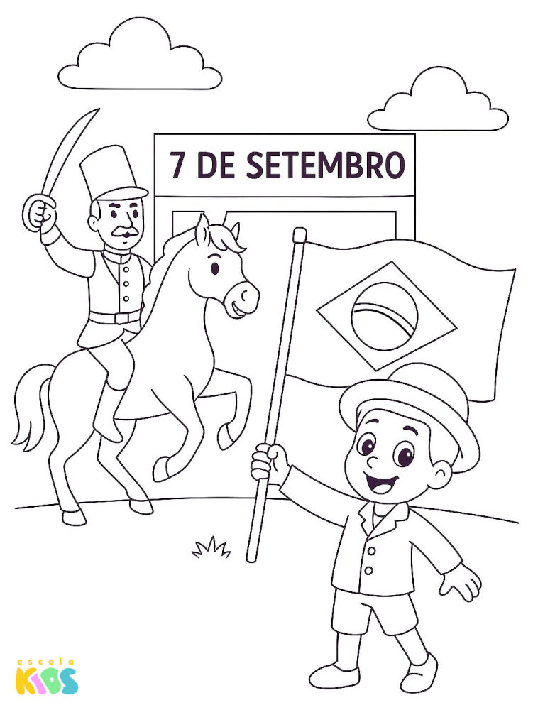 desenhos da independência do brasil para colorir grátis