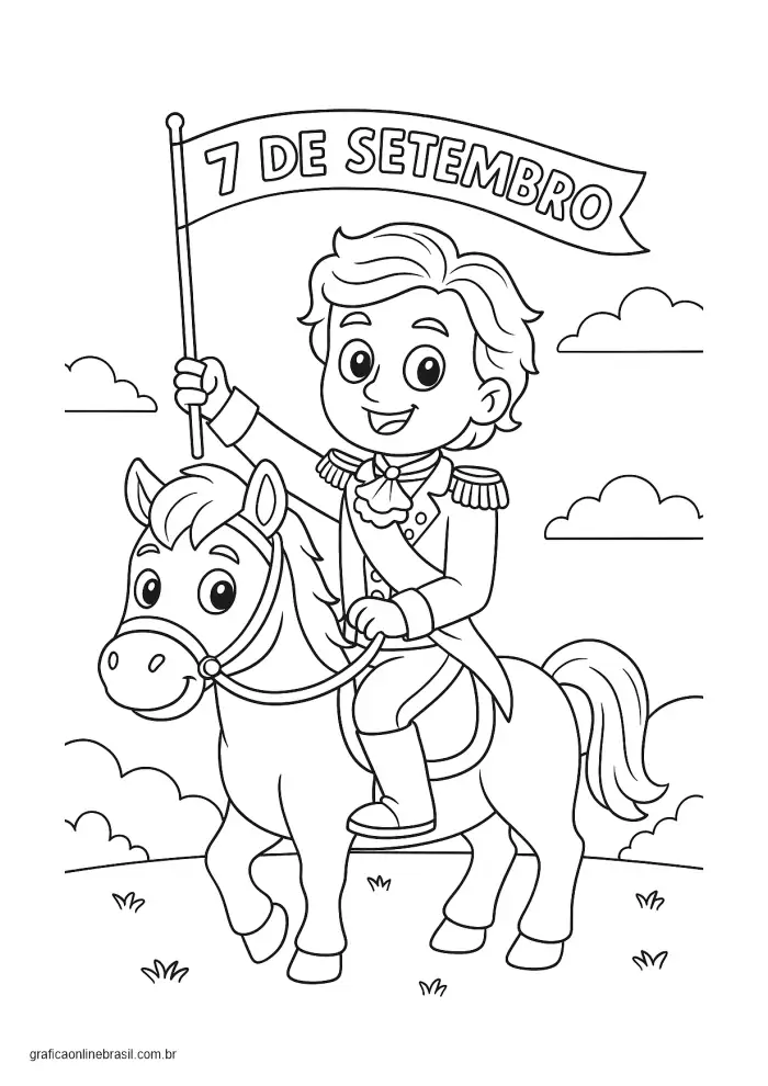 desenho dom pedro i para colorir
