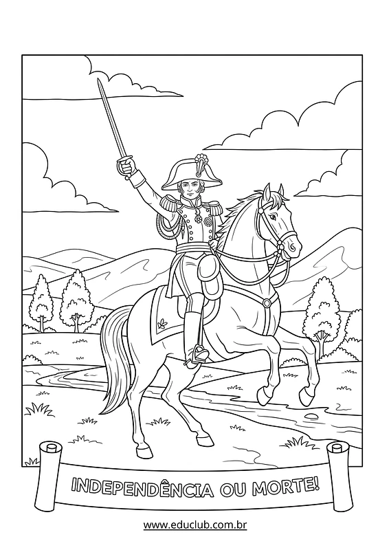 desenho dom pedro i para colorir