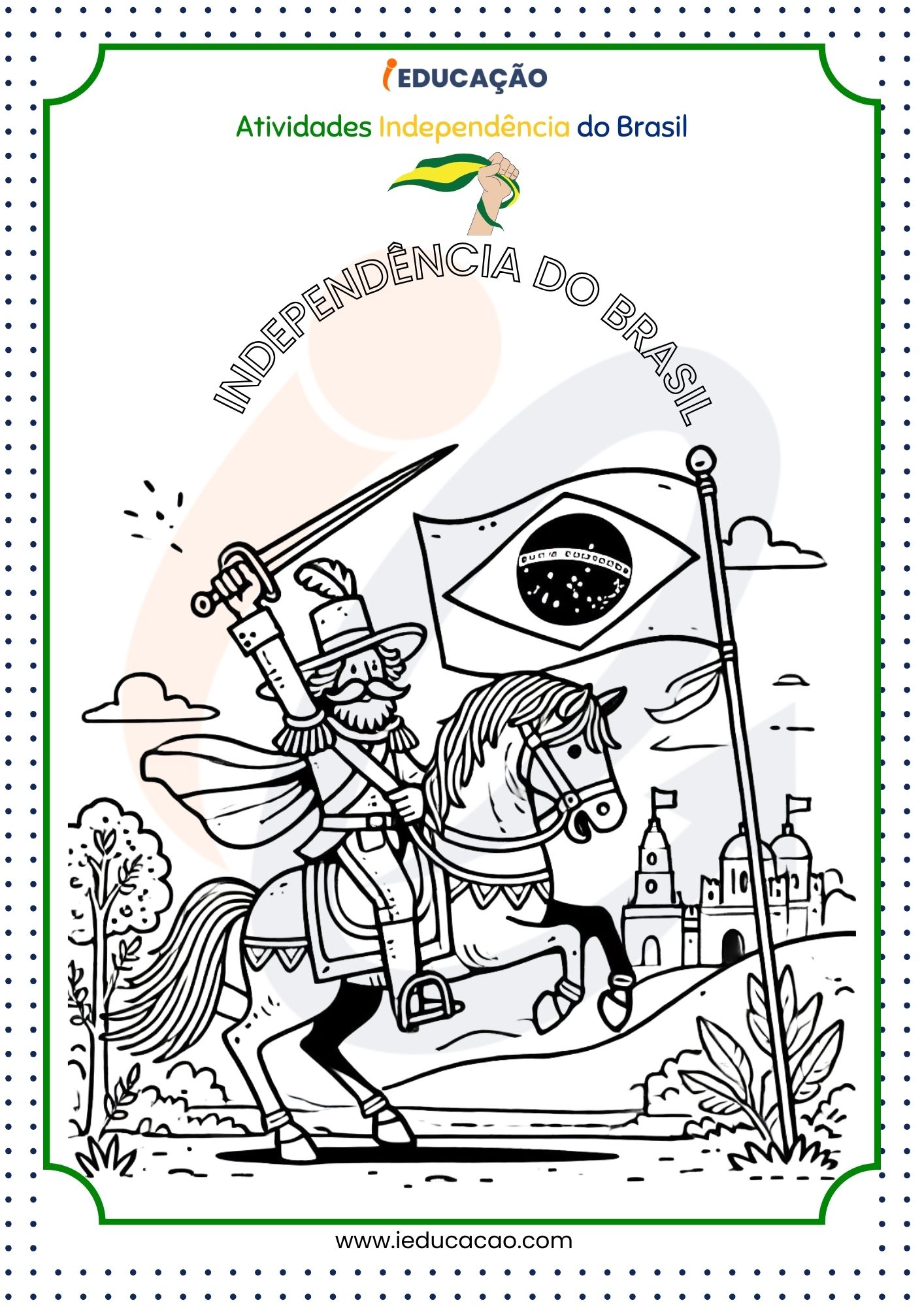 desenhos da independência do brasil para colorir grátis