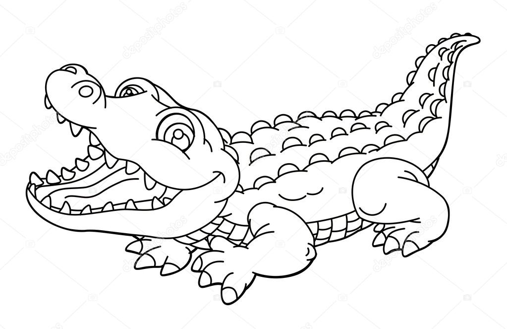 desenho de crocodilo para colorir
