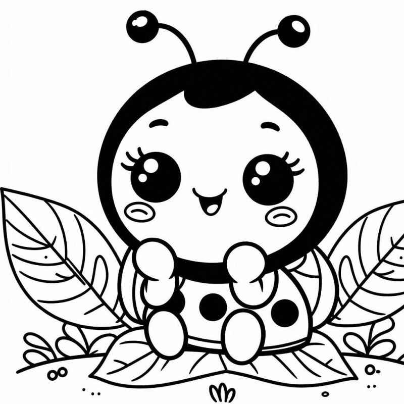 desenho de joaninha realista para colorir