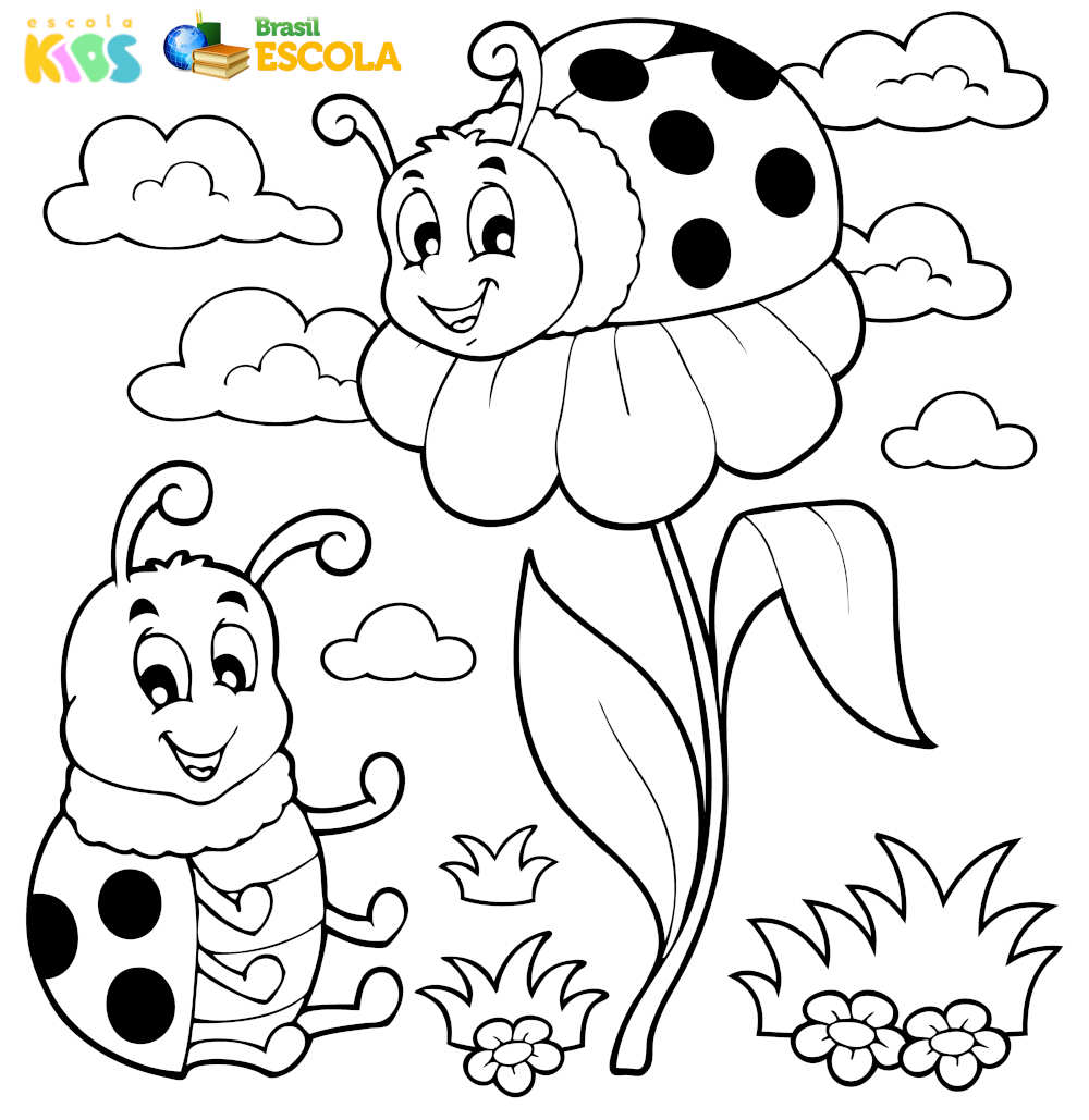 joaninha para colorir infantil