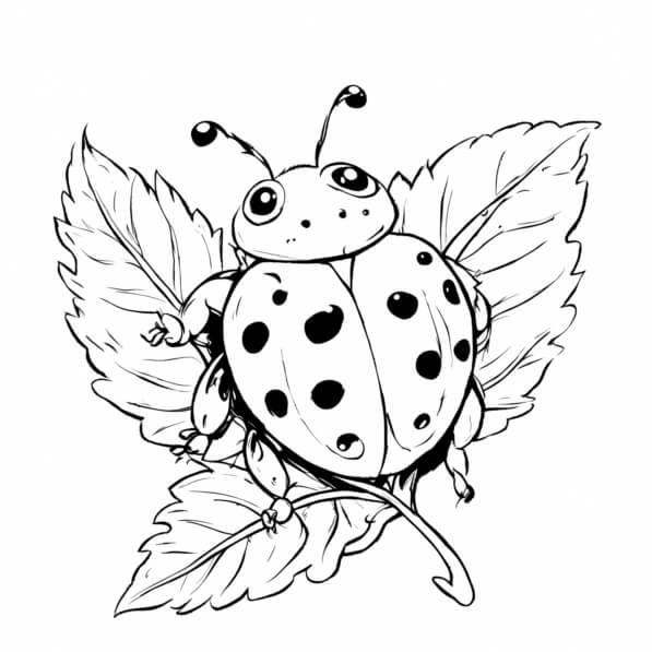 desenho de joaninha realista para colorir