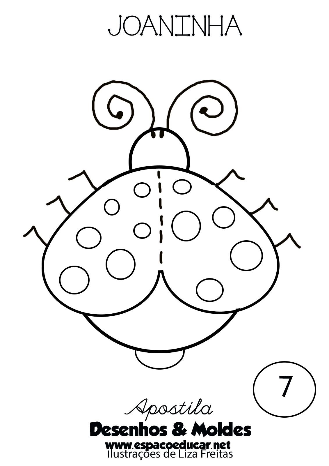 joaninha para colorir infantil
