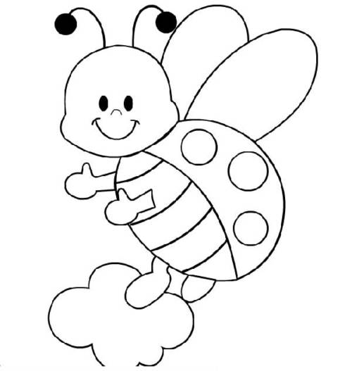 como desenhar uma joaninha para colorir