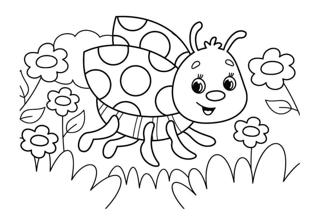 joaninha desenho simples para colorir