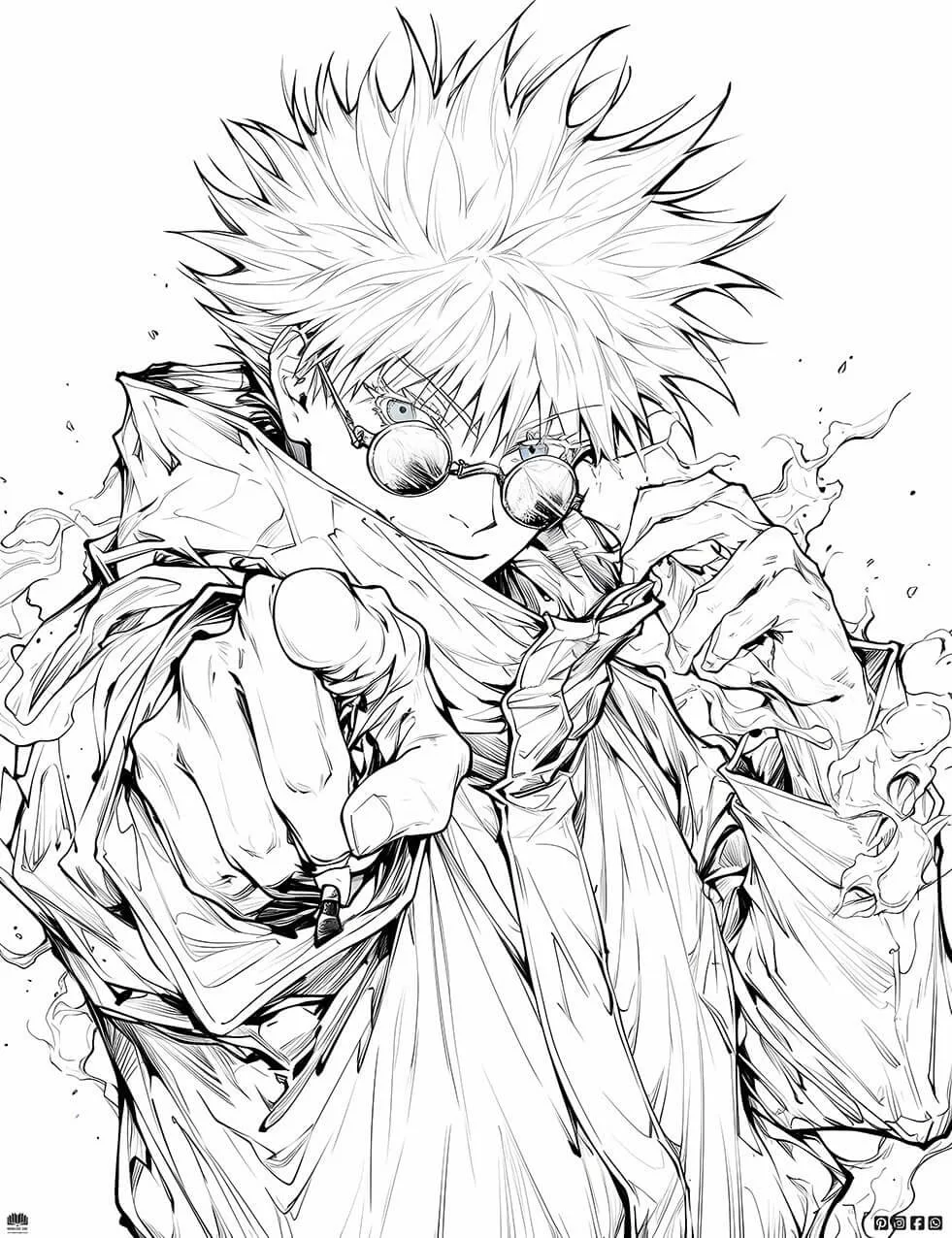 jujutsu kaisen páginas para colorir grátis