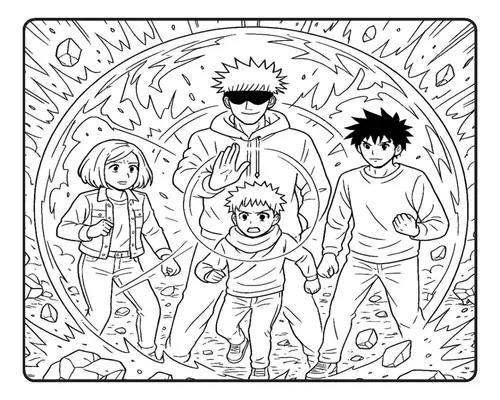 desenhos simples jujutsu kaisen para crianças