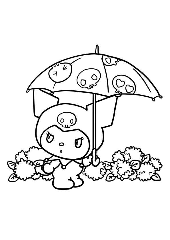 kuromi e hello kitty para colorir