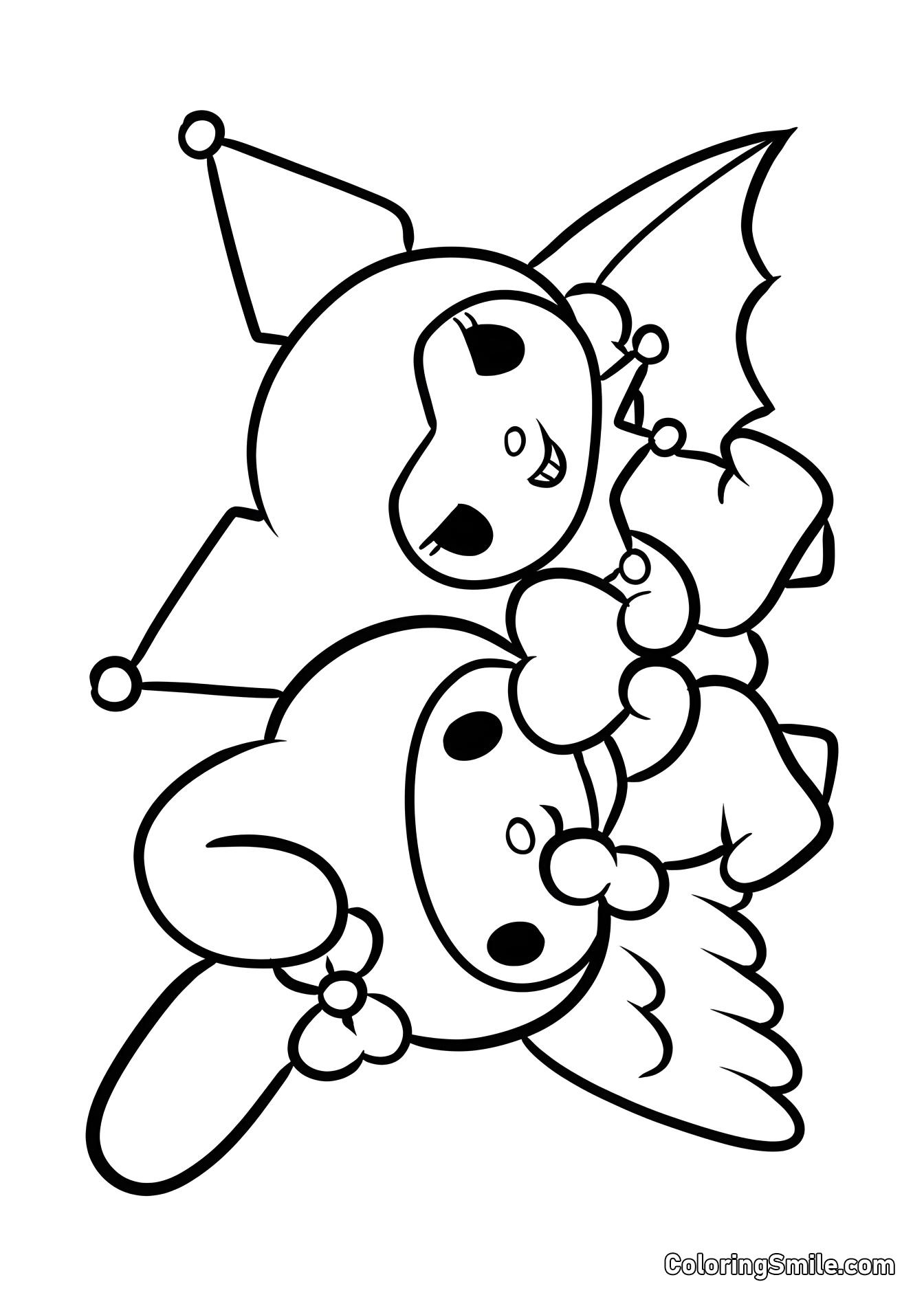 kuromi e my melody para colorir