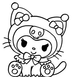 kuromi e hello kitty para colorir