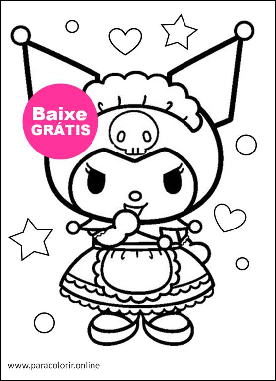 kuromi kawaii para colorir