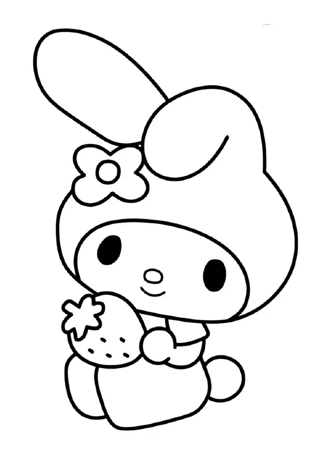kuromi com flores para colorir