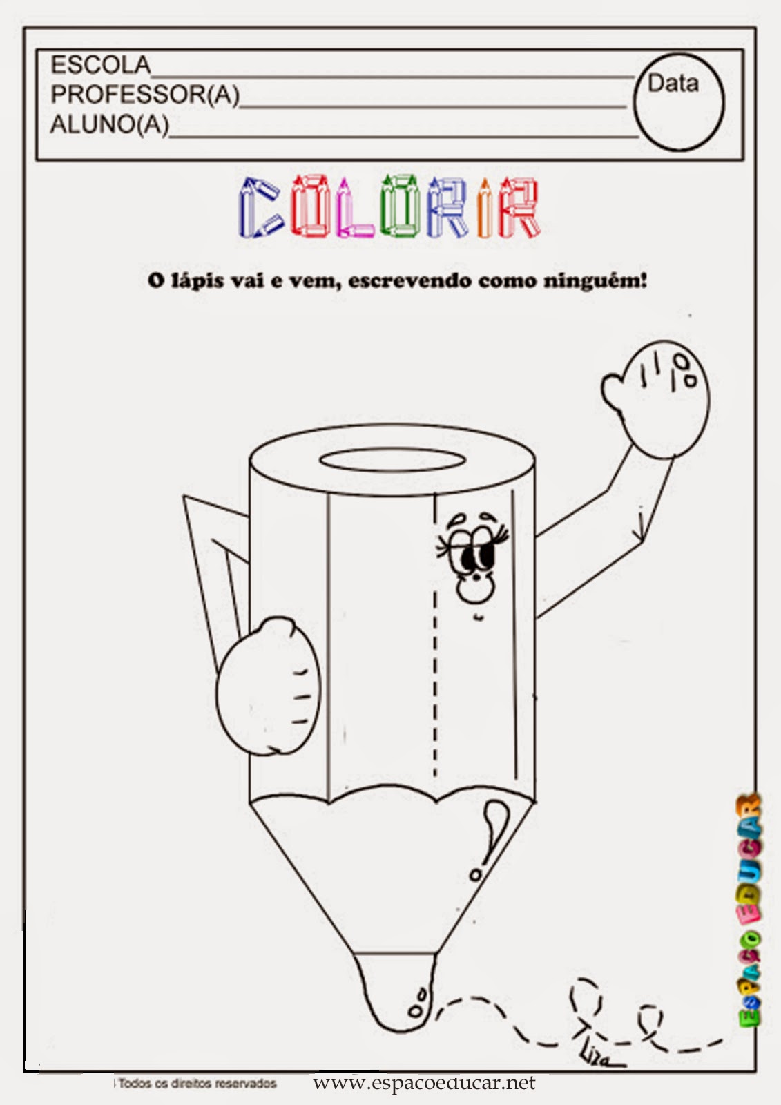 desenhos escolares para colorir