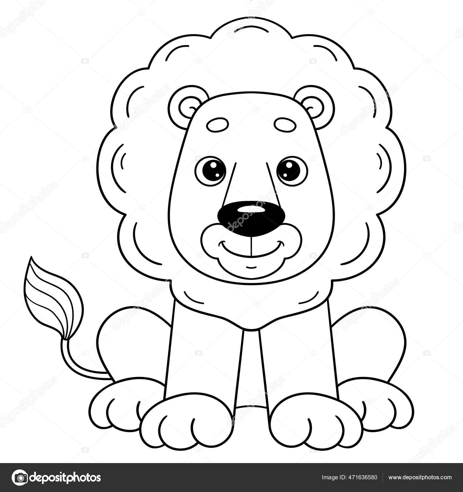 leão para colorir realista