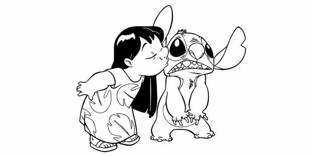 colorir Stitch e Lilo