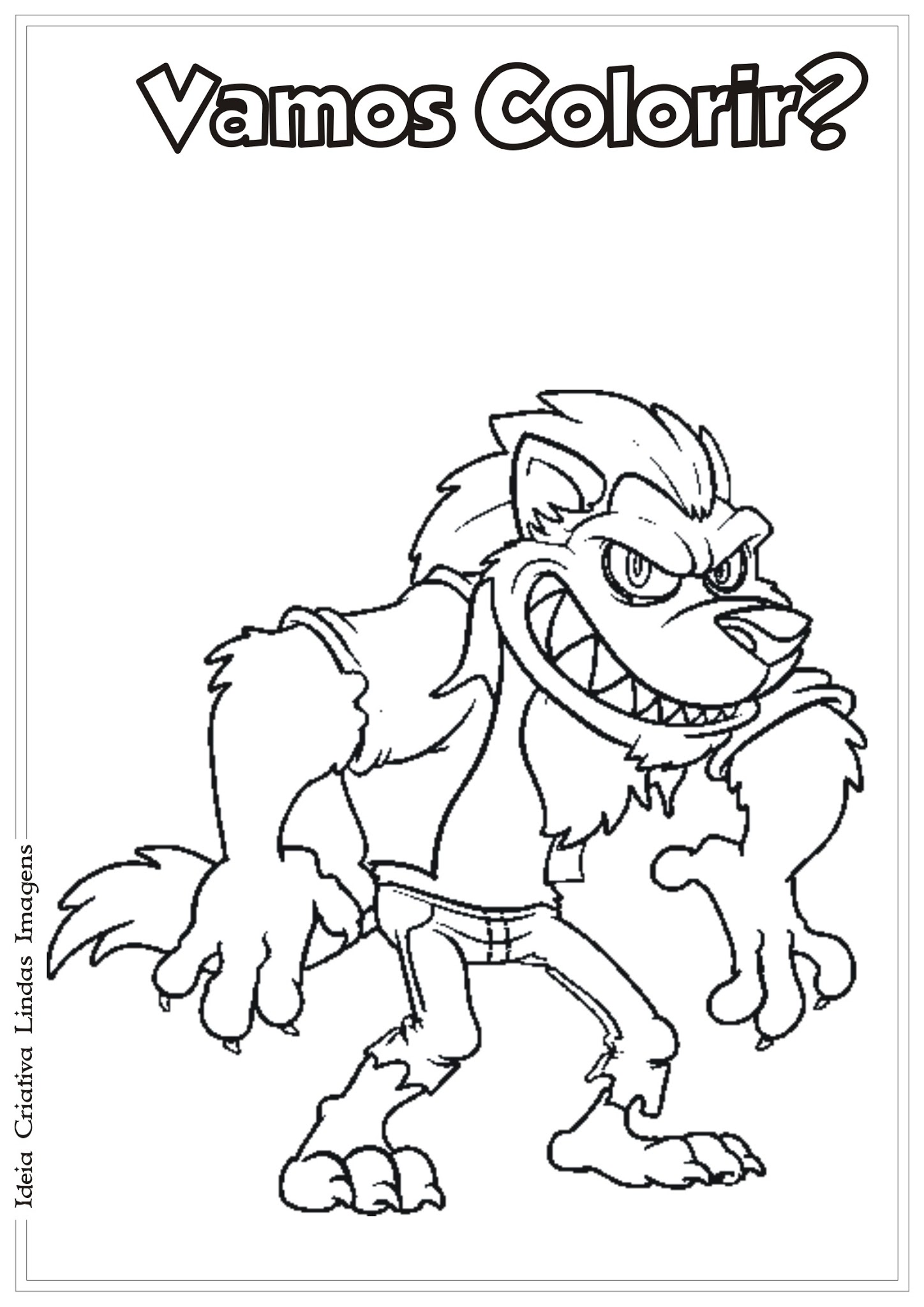 desenho de lobisomem assustador