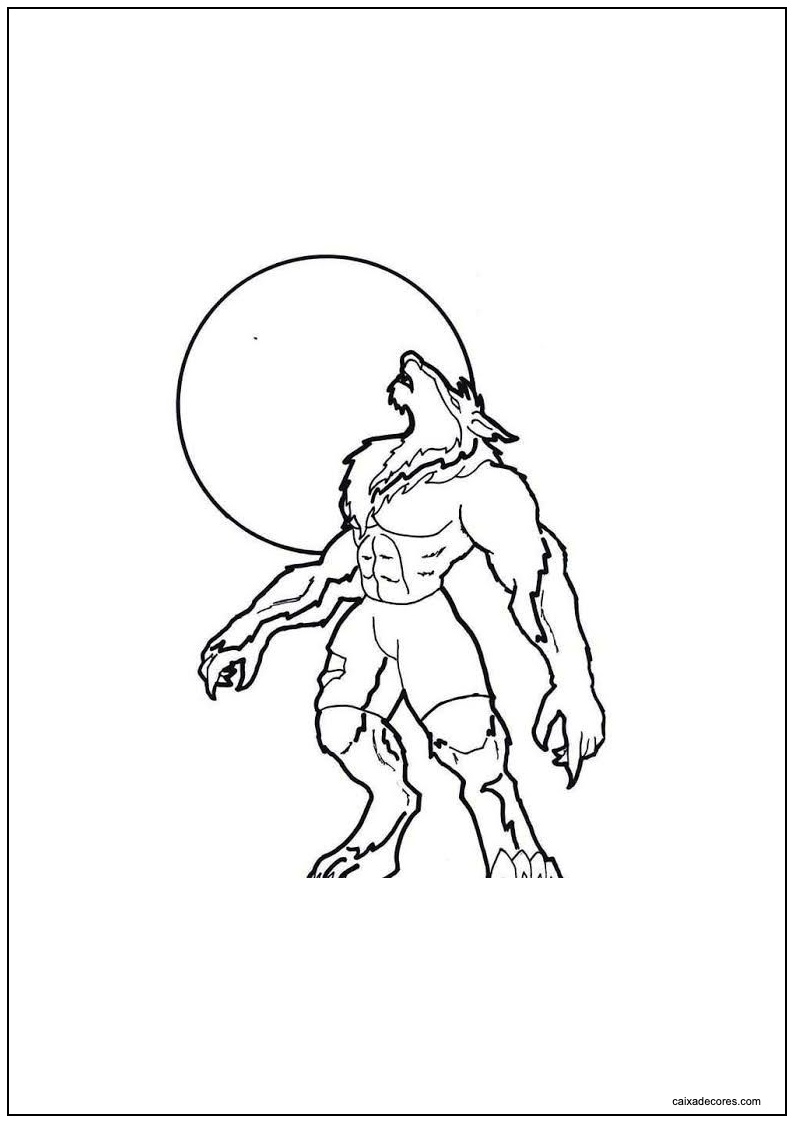desenho de lobisomem fofo