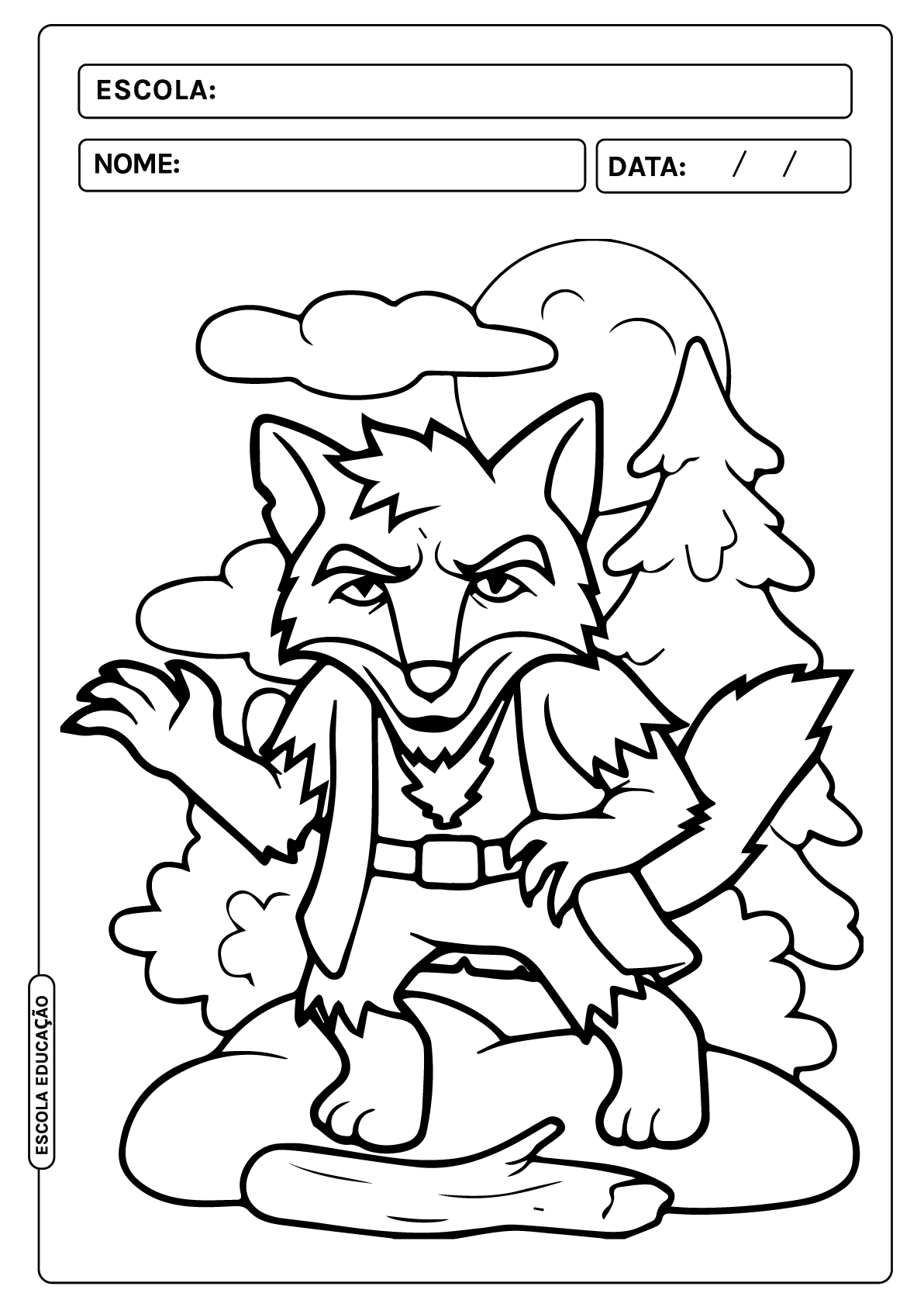 desenho de lobisomem para imprimir