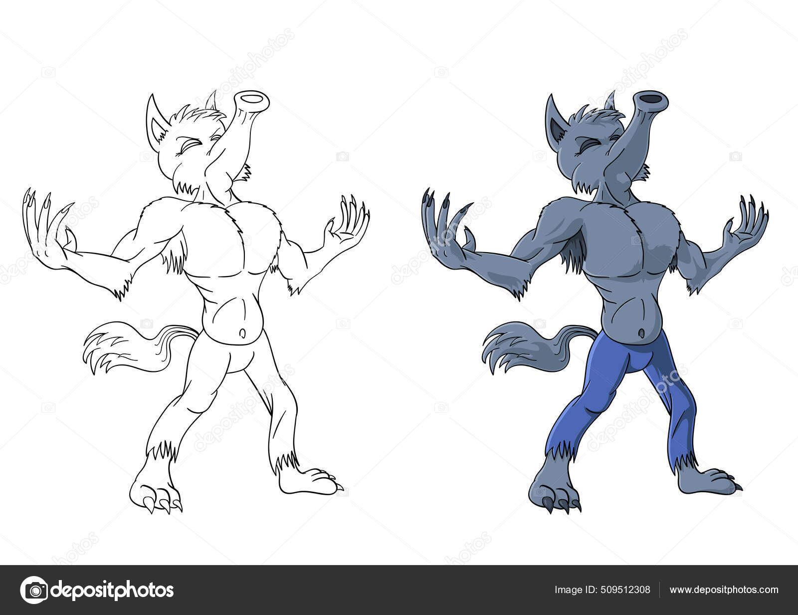 lobisomem cartoon para colorir