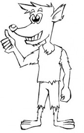 desenho de lobisomem com lua cheia