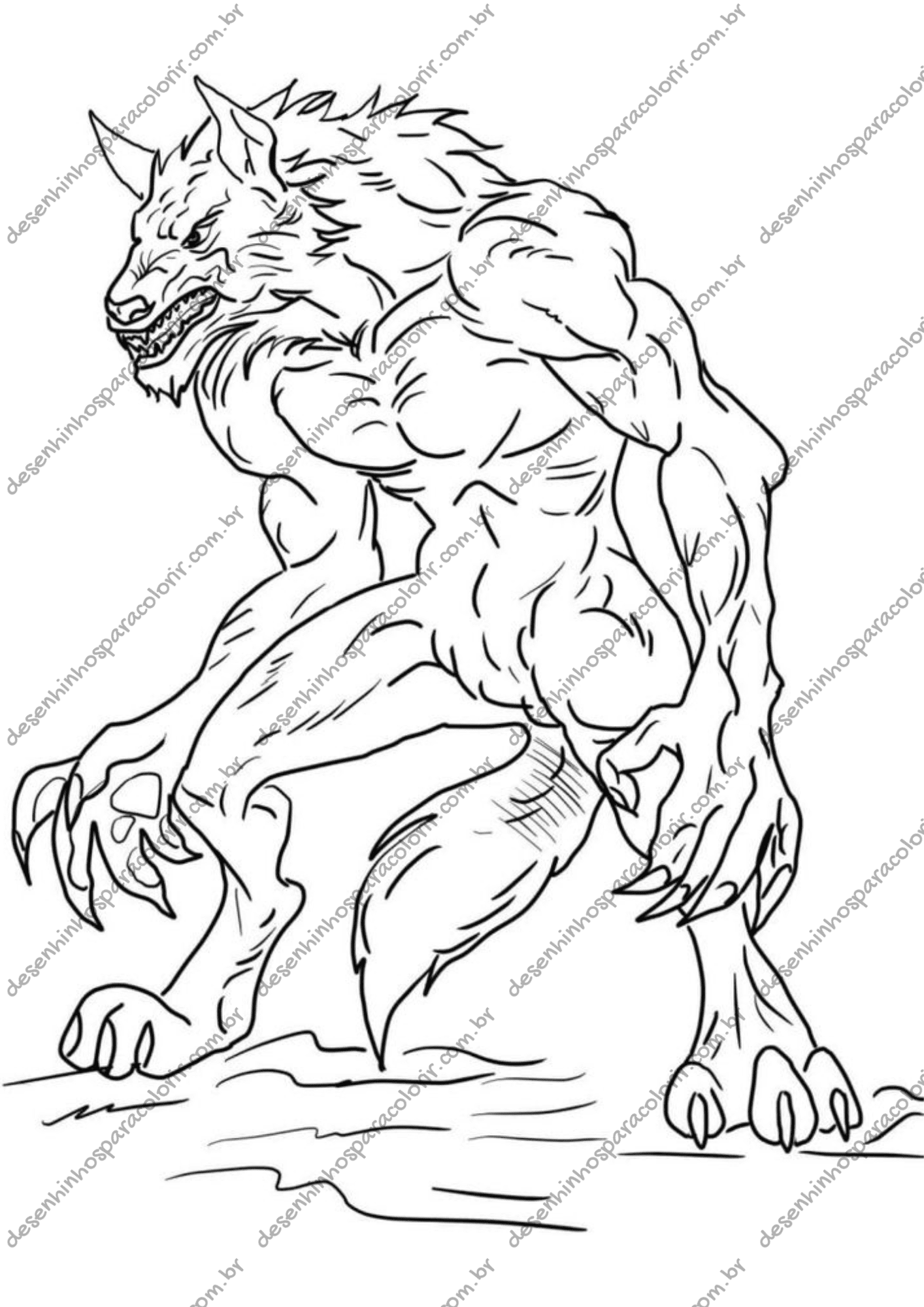 desenho de lobisomem para imprimir