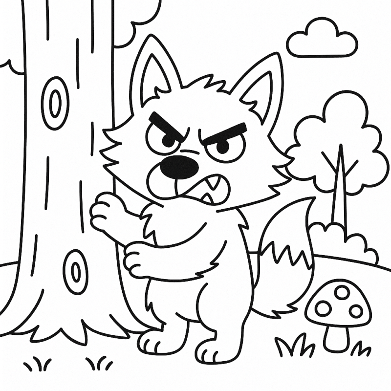 lobo para colorir pdf