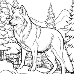 lobo mau para colorir