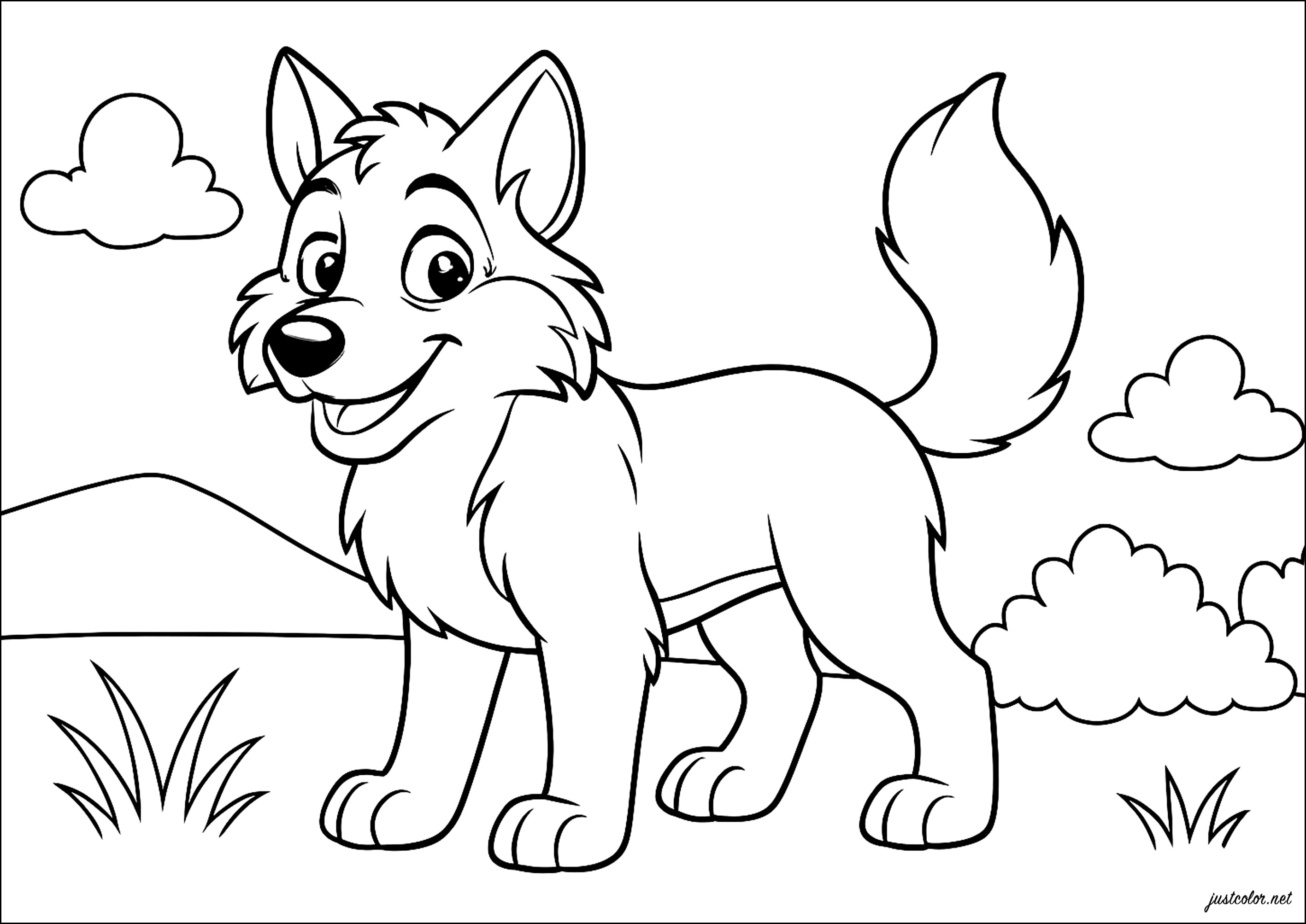 desenho de lobo para criancas