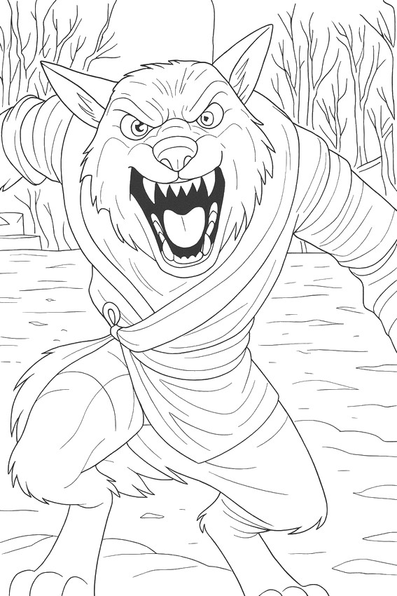 lobo mau para colorir