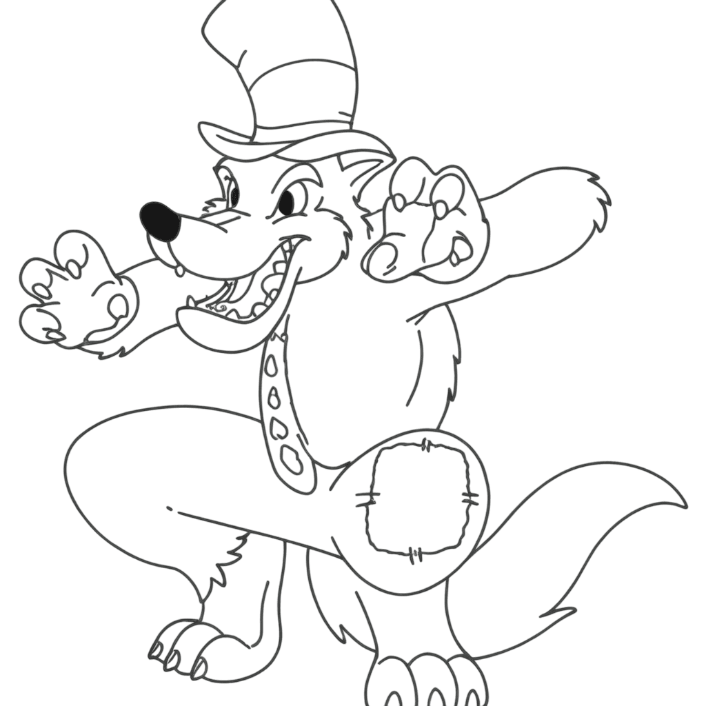 lobo para imprimir e colorir