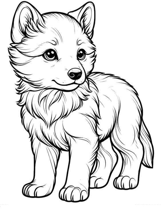 lobo guará para imprimir e pintar