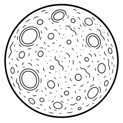 desenho lua simples para colorir