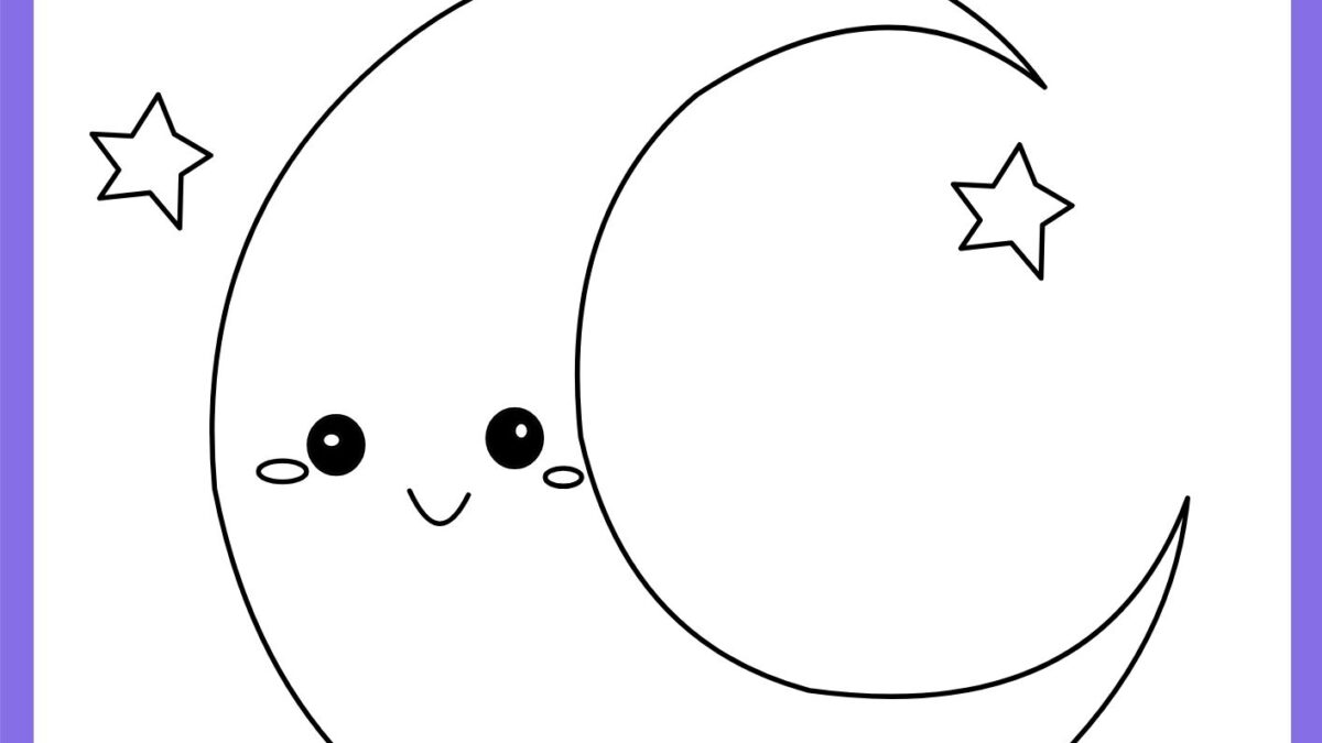 desenho lua para imprimir e pintar