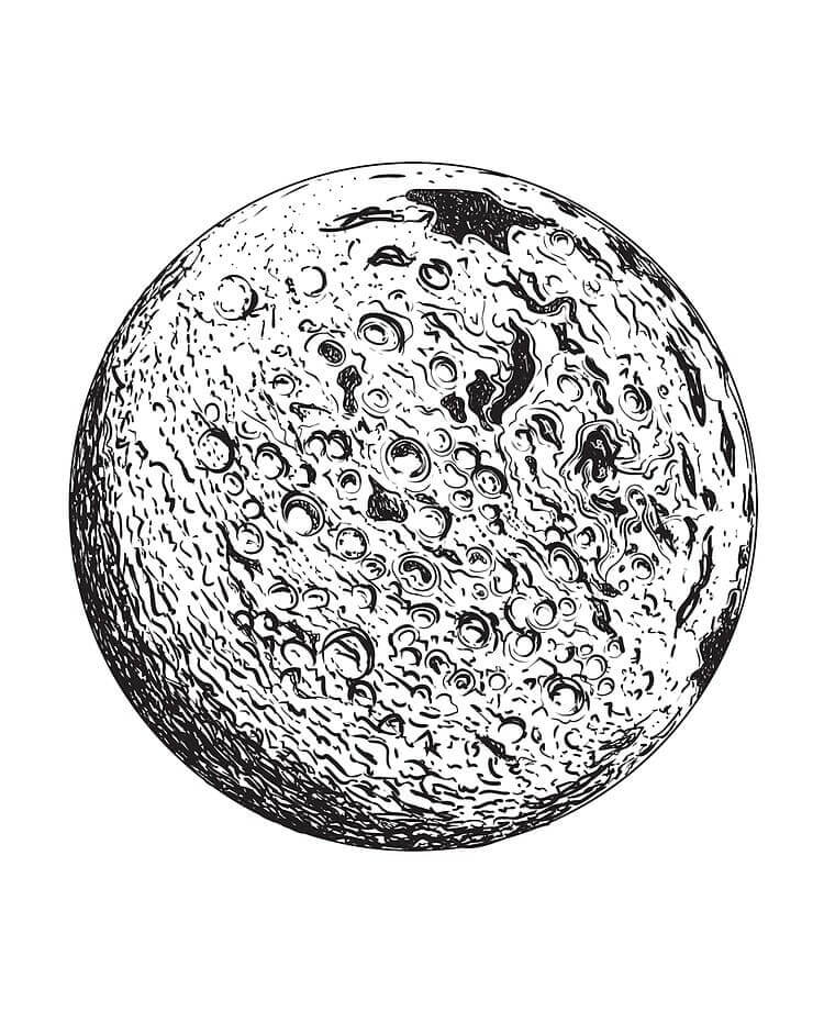 desenho lua simples para colorir