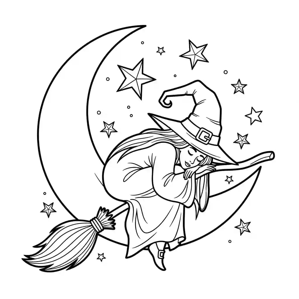 desenho lua kawaii para colorir