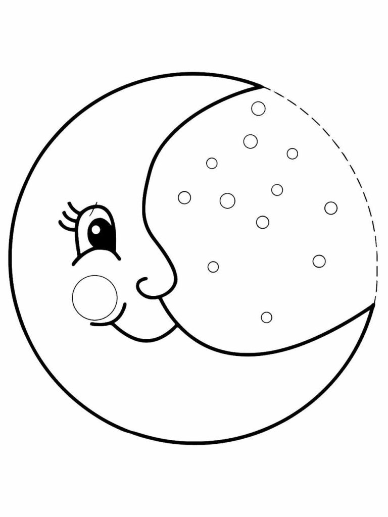 desenho lua com nuvens para colorir