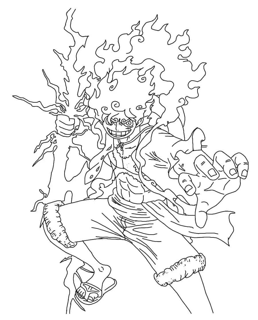 luffy gear 5 desenho para colorir