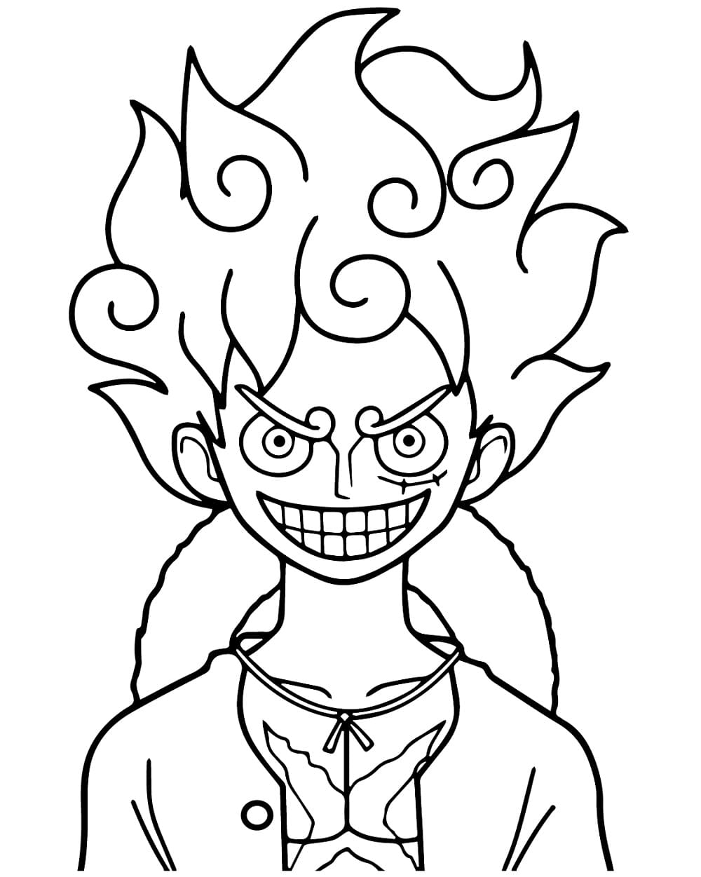 luffy gear 5 desenho para colorir