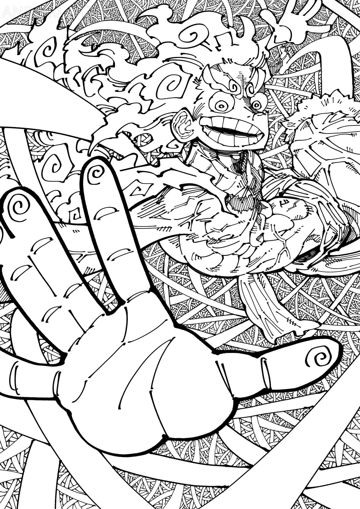 luffy gear 5 desenho para colorir