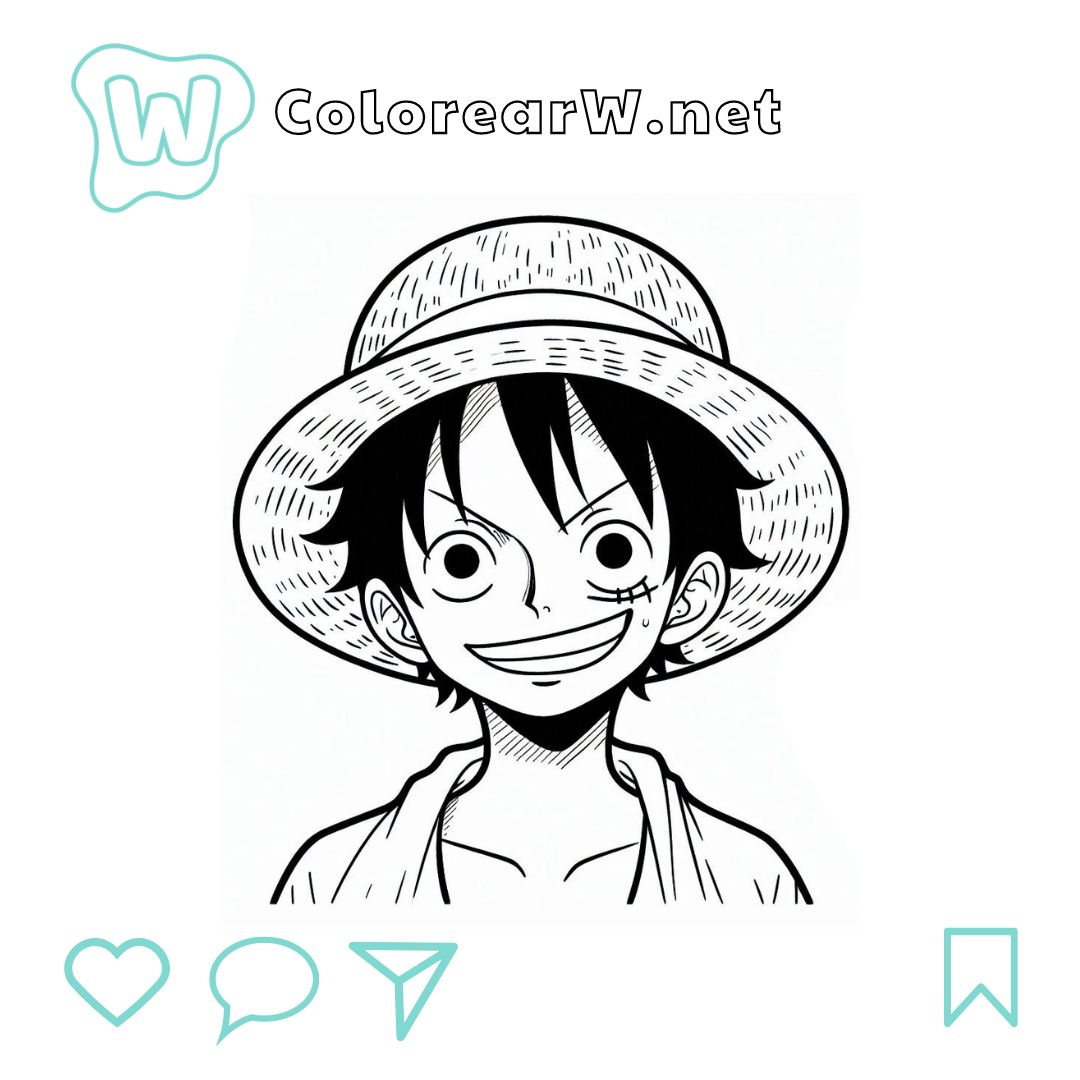 luffy gear 5 desenho para colorir