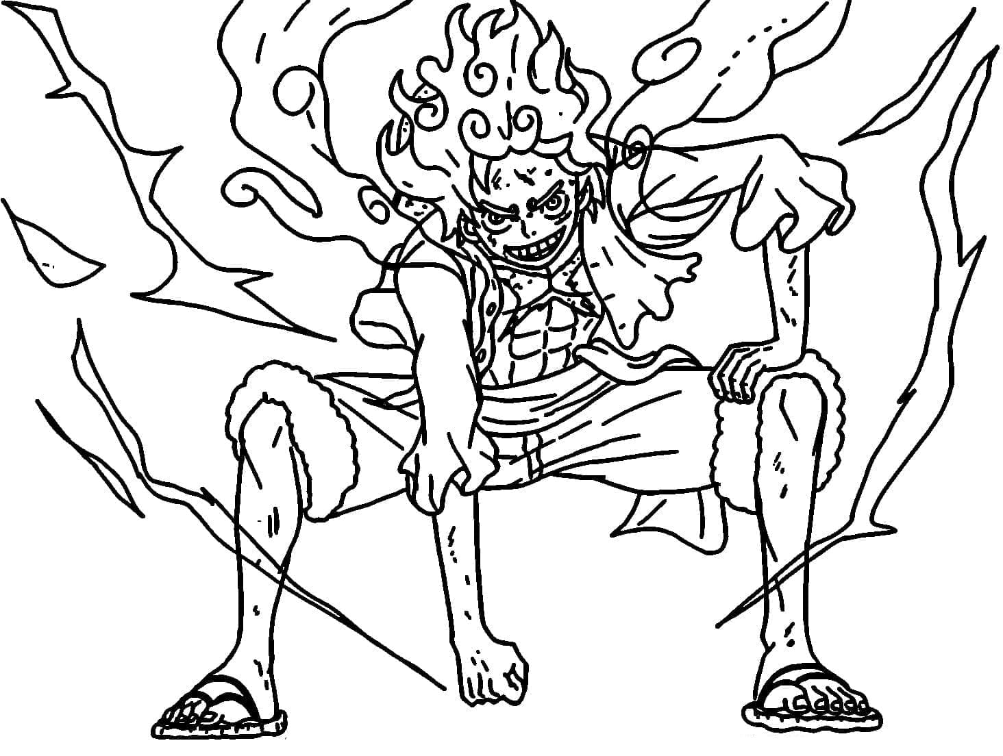 luffy gear 5 desenho para colorir