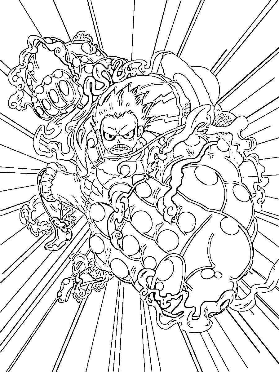 luffy gear 5 desenho para colorir