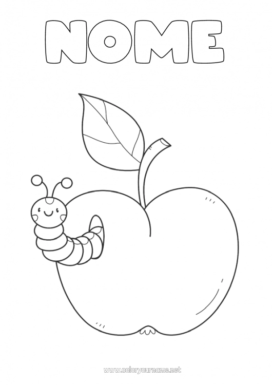 desenho de maçã para educação infantil