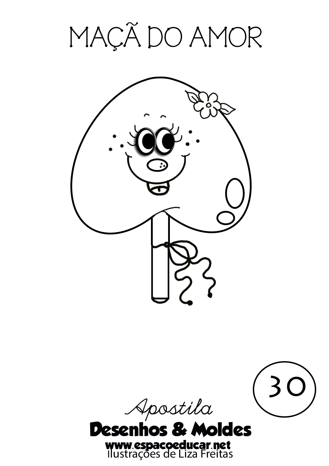 maçã para colorir infantil